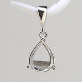 Sterling Silver Semi Mount Pendants Setting Pear PE 10x8mm White Topaz - Syzjewelry